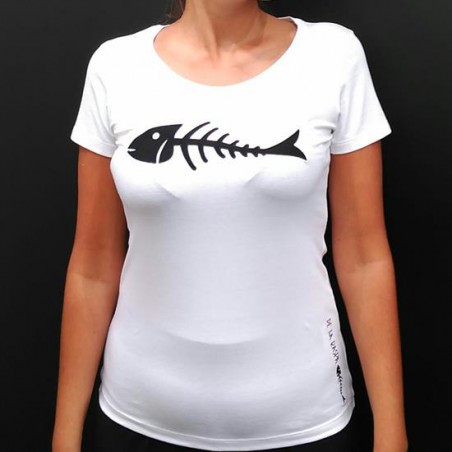 Camiseta mujer sardina bordada