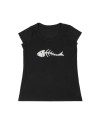 Camiseta negra mujer con estampado sardina